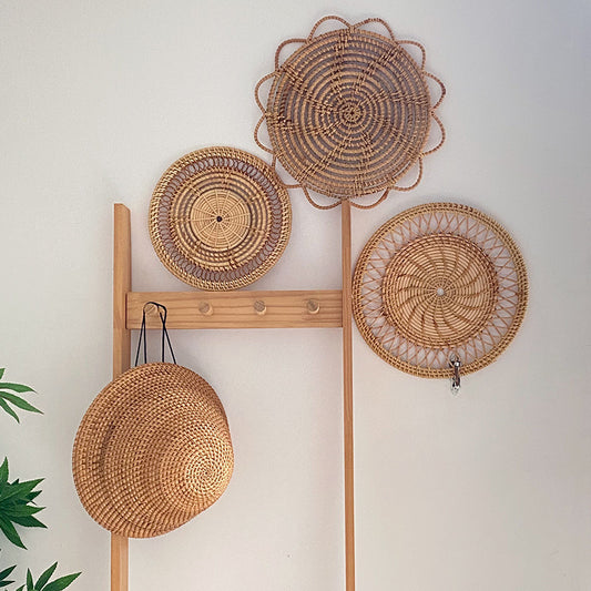Handwoven Rattan Round Wall Decor
