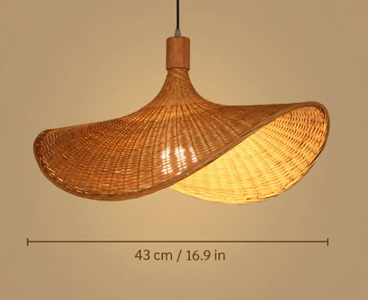 Handwoven Cowboy Hat Bamboo Pendant Lampshade