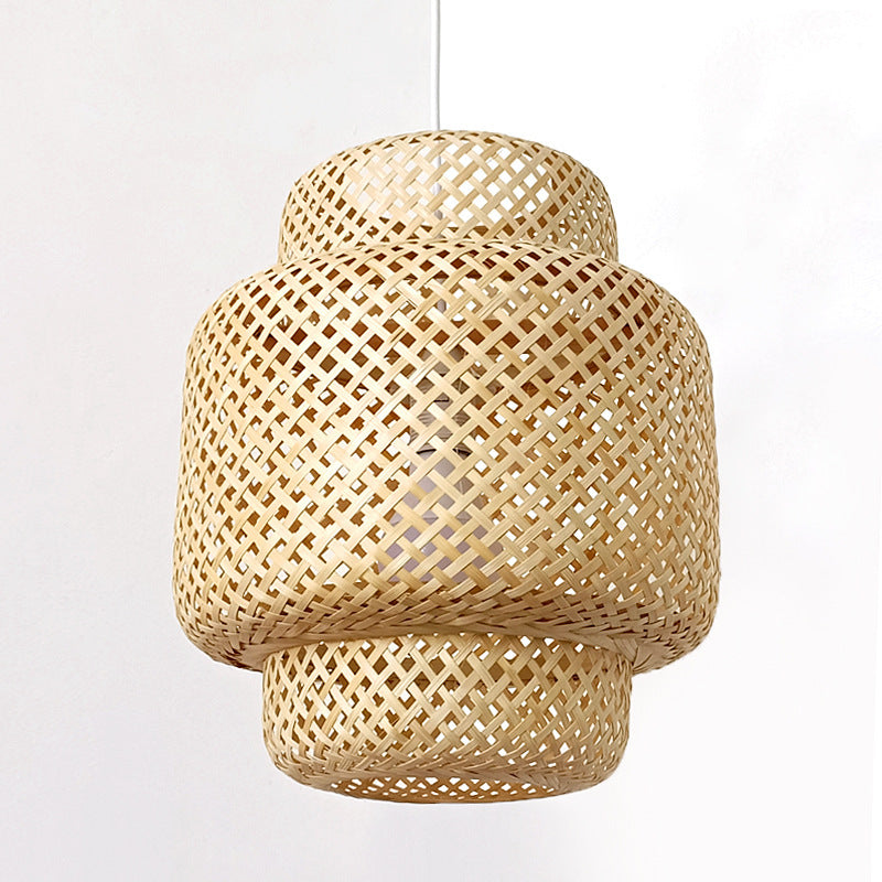 Handwoven Double-Gourd Bamboo Pendant Lampshade