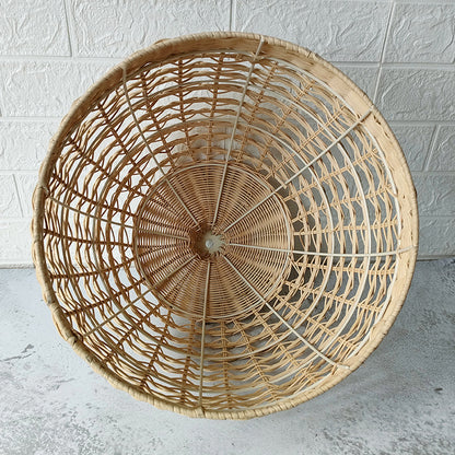 Handwoven Cross-Woven Rattan Dome Pendant Lampshade