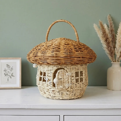 Mushroom-Shaped Rattan Storage Basket | Wholesale & OEM Rattan Supplier