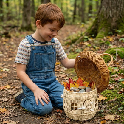 Mushroom-Shaped Rattan Storage Basket | Wholesale & OEM Rattan Supplier