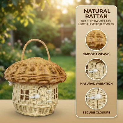 Mushroom-Shaped Rattan Storage Basket | Wholesale & OEM Rattan Supplier