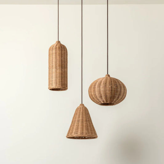 Handwoven Rattan Pendant Lampshade Collection