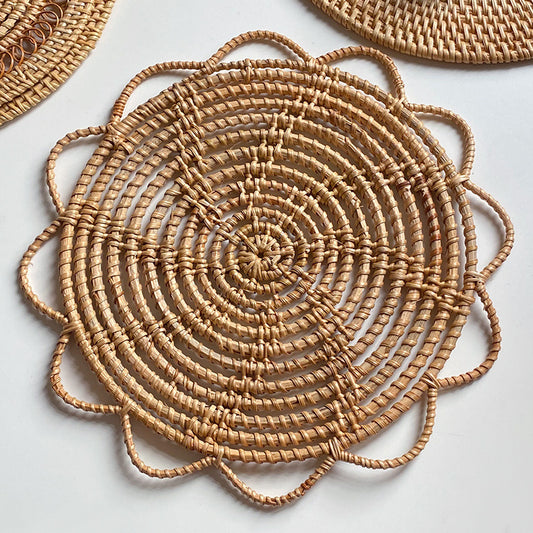 Handwoven Rattan Round Wall Decor