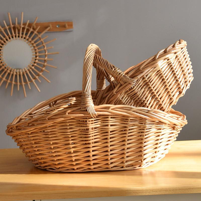 Handwoven Willow Picnic and Market Basket
