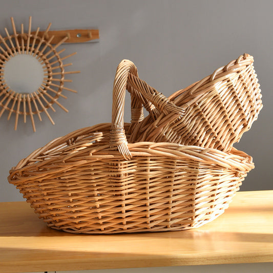 Handwoven Willow Picnic and Market Basket