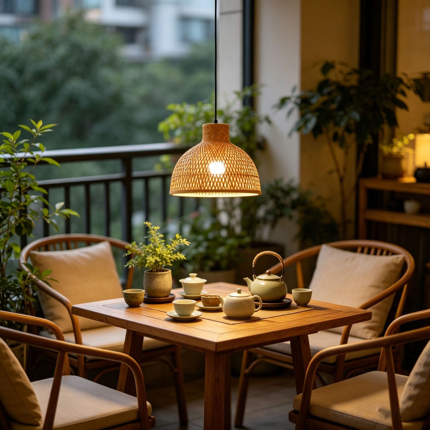 Handwoven Bamboo Dome Pendant Lampshade