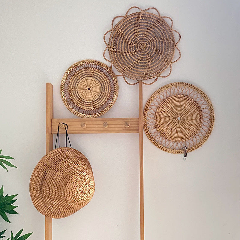 Handwoven Rattan Round Wall Decor
