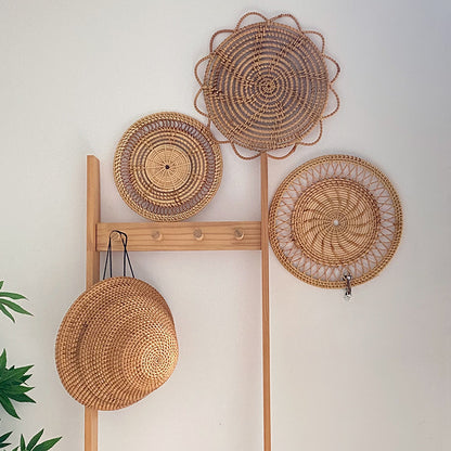Handwoven Rattan Round Wall Decor