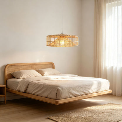 Handwoven Rattan Disc Pendant Lampshade