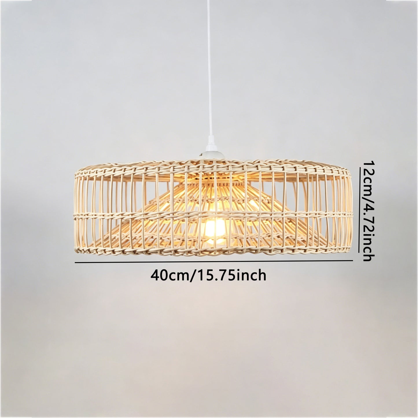 Handwoven Rattan Disc Pendant Lampshade