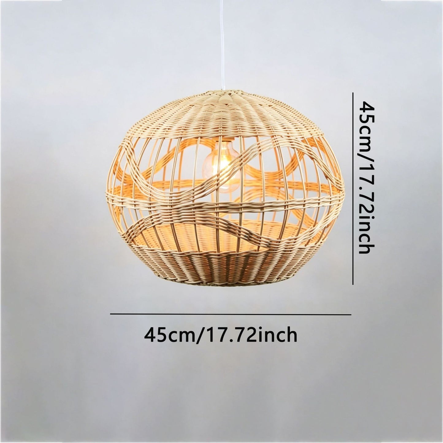 Handwoven Layered Rattan Globe Pendant Lampshade