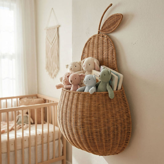 Handwoven Rattan Wall Hanging Storage Basket