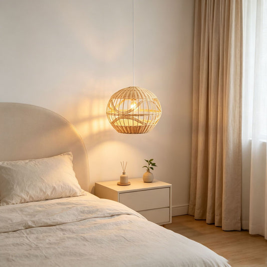 Handwoven Layered Rattan Globe Pendant Lampshade