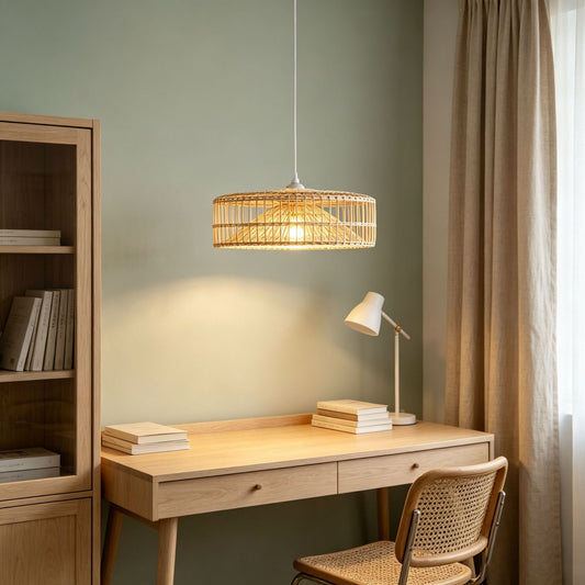 Handwoven Rattan Disc Pendant Lampshade