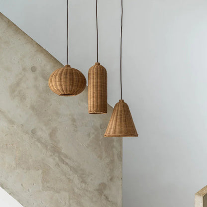 Handwoven Rattan Pendant Lampshade Collection