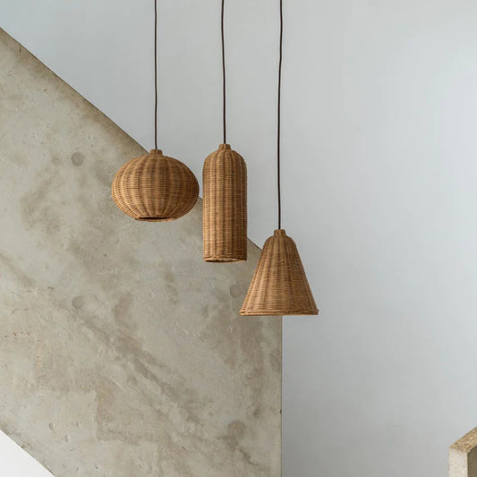 Handwoven Rattan Pendant Lampshade Collection