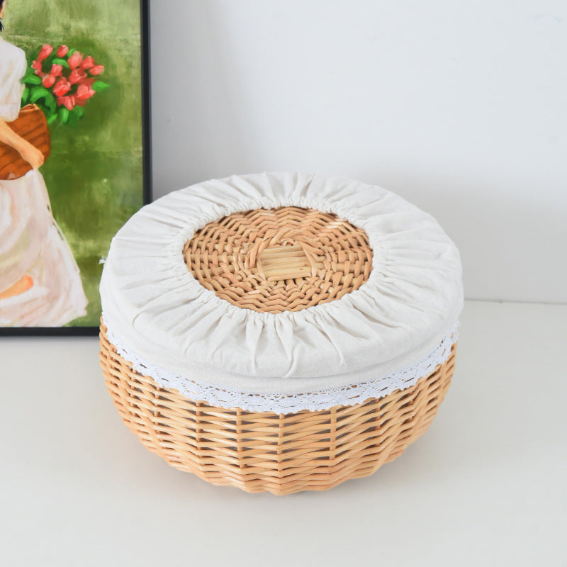 Handwoven Willow Lidded Picnic Basket