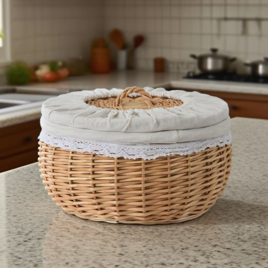 Handwoven Willow Lidded Picnic Basket