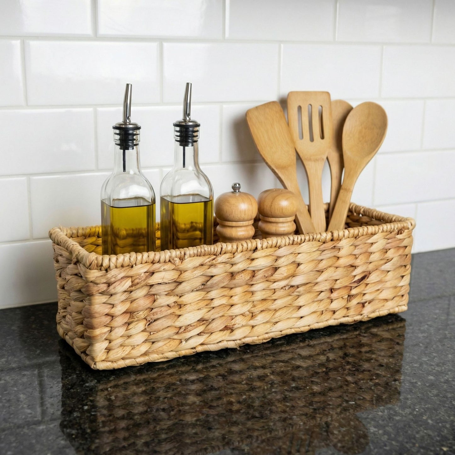Handwoven Water Hyacinth Rectangular Storage Basket