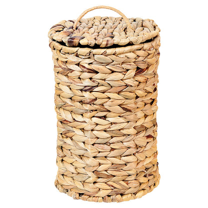 Handwoven Lidded Water Hyacinth Storage Basket