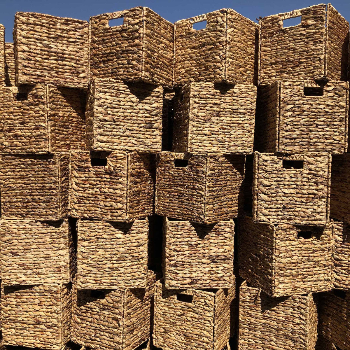 Foldable Rectangular Water Hyacinth Storage Basket