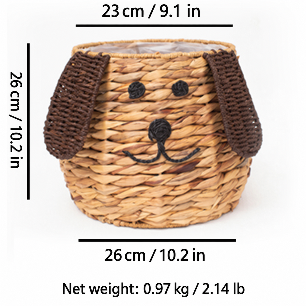 Handwoven Dog-Shaped Kids Storage Basket