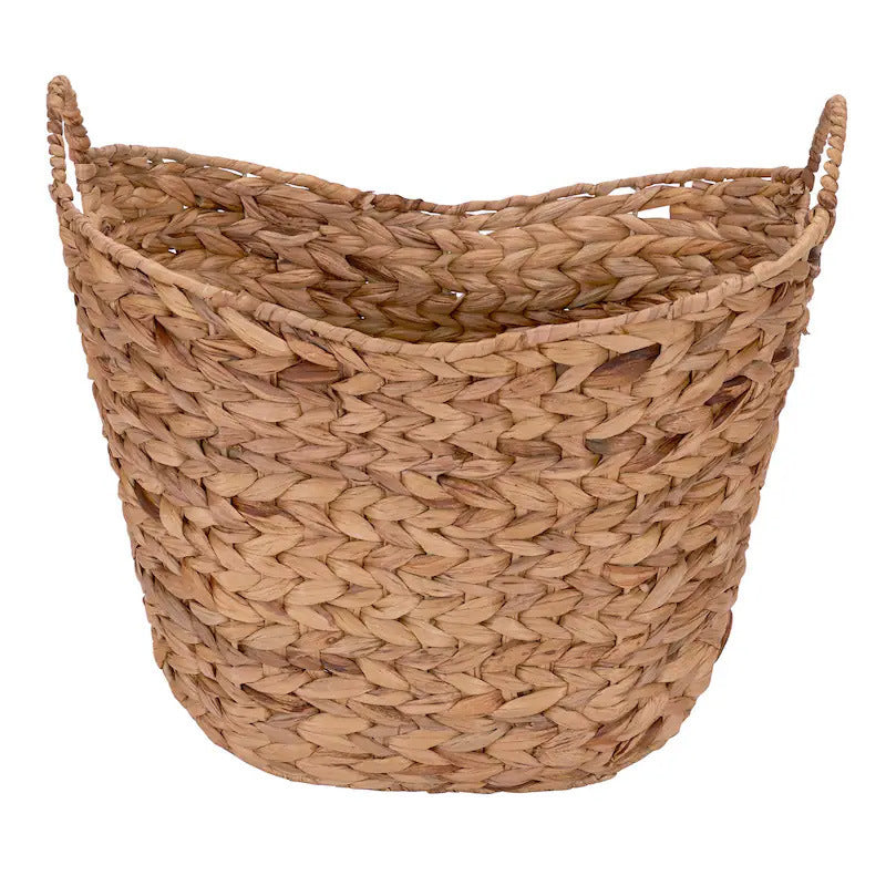 Large Handwoven Water Hyacinth Laundry and Blanket Basket