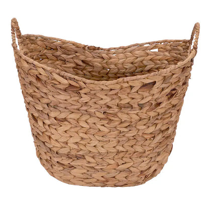 Large Handwoven Water Hyacinth Laundry and Blanket Basket
