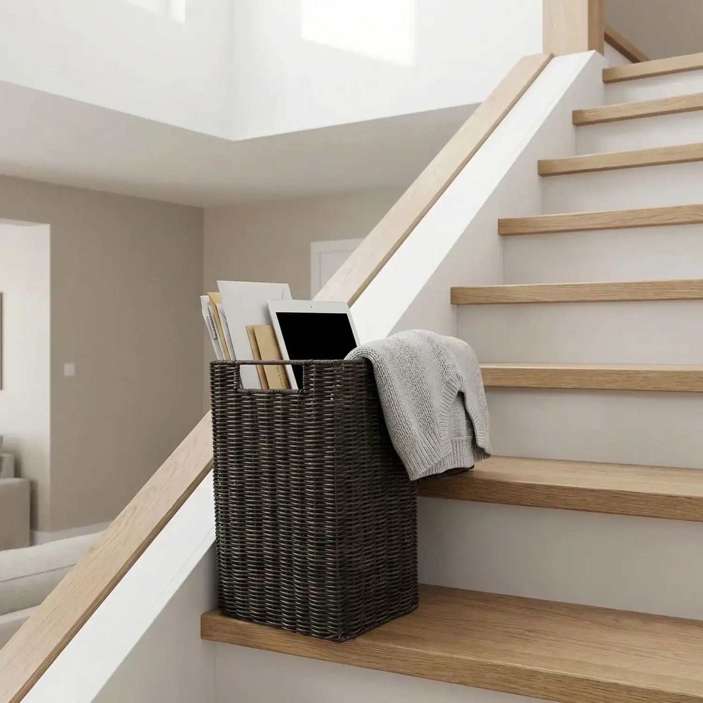 Handwoven Rattan Stair Storage Basket | Wholesale & OEM Rattan Supplier