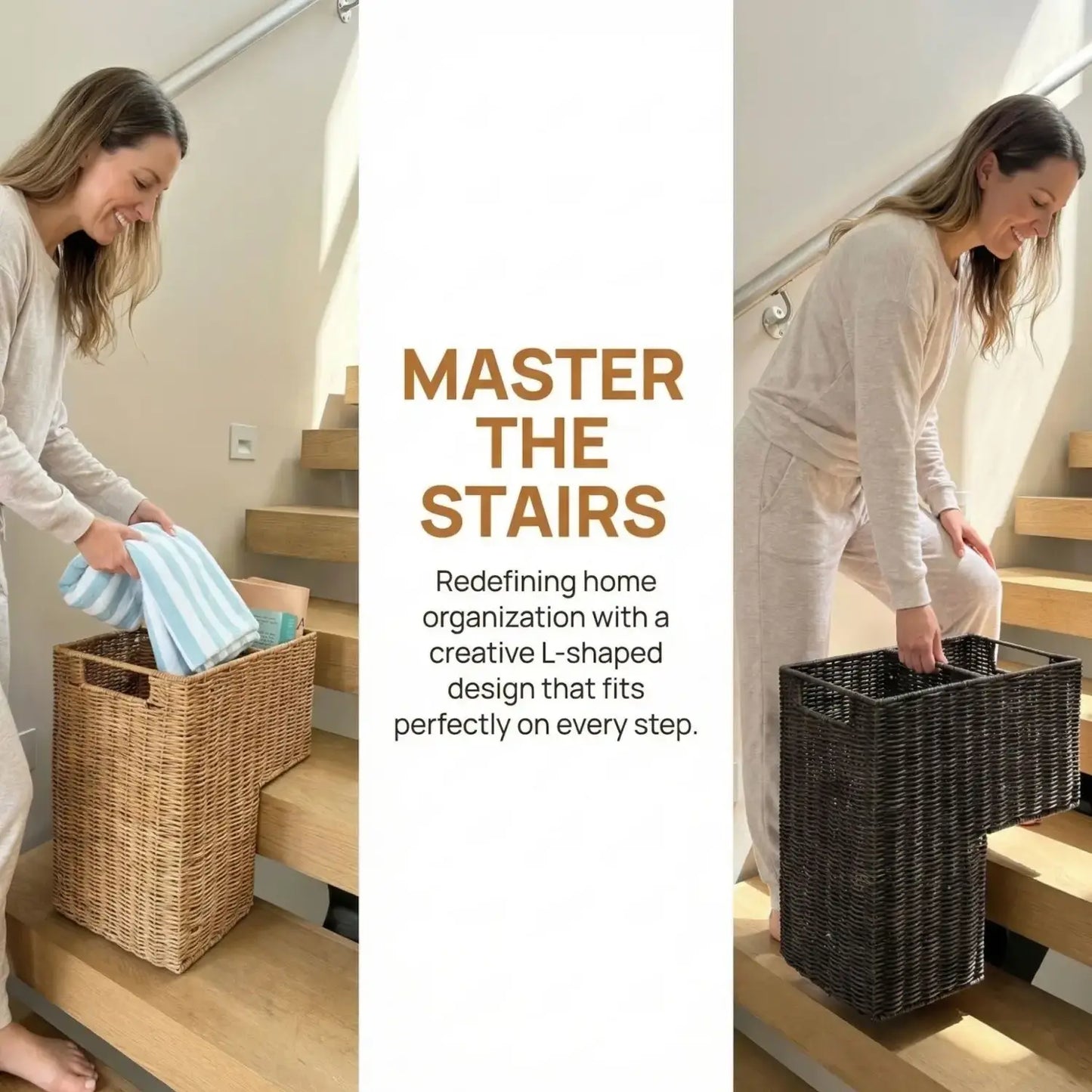 Handwoven Rattan Stair Storage Basket | Wholesale & OEM Rattan Supplier