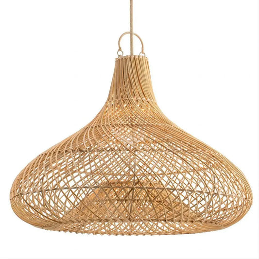Wabi-sabi-style rattan pendant lamp