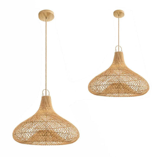 Wabi-sabi-style rattan pendant lamp