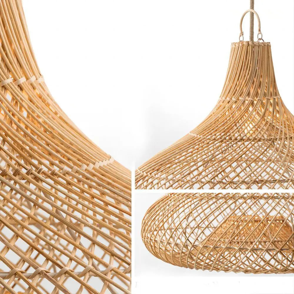 Wabi-sabi-style rattan pendant lamp