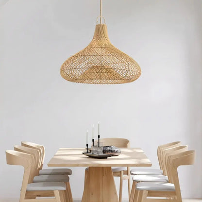 Wabi-sabi-style rattan pendant lamp