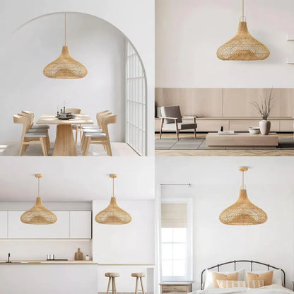 Wabi-sabi-style rattan pendant lamp