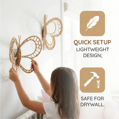 Handwoven Rattan Butterfly Wall Decor | Wholesale & OEM Rattan Supplier