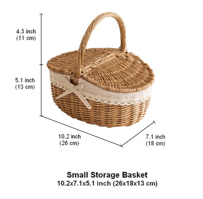 Handwoven Willow Picnic Basket with Lid | Wholesale & OEM Supplier