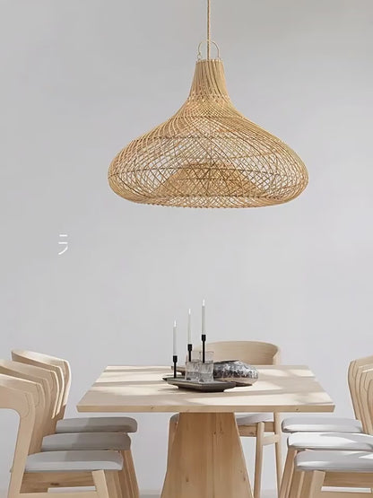 Wabi-sabi-style rattan pendant lamp