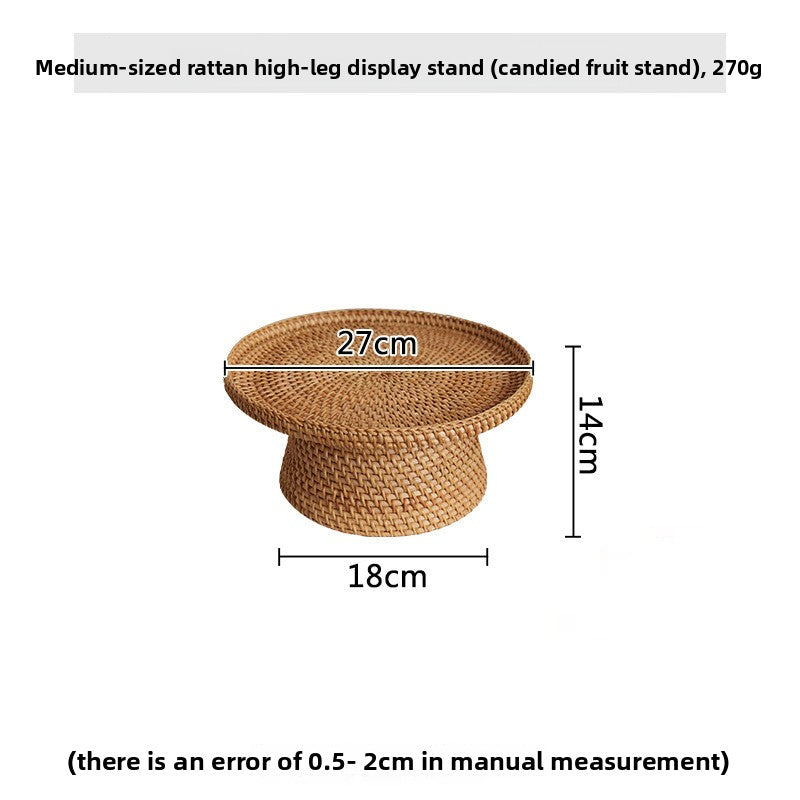 Handwoven Rattan Pedestal Fruit Basket