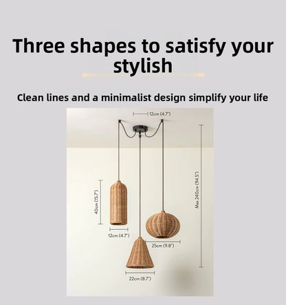Handwoven Rattan Pendant Lampshade Collection