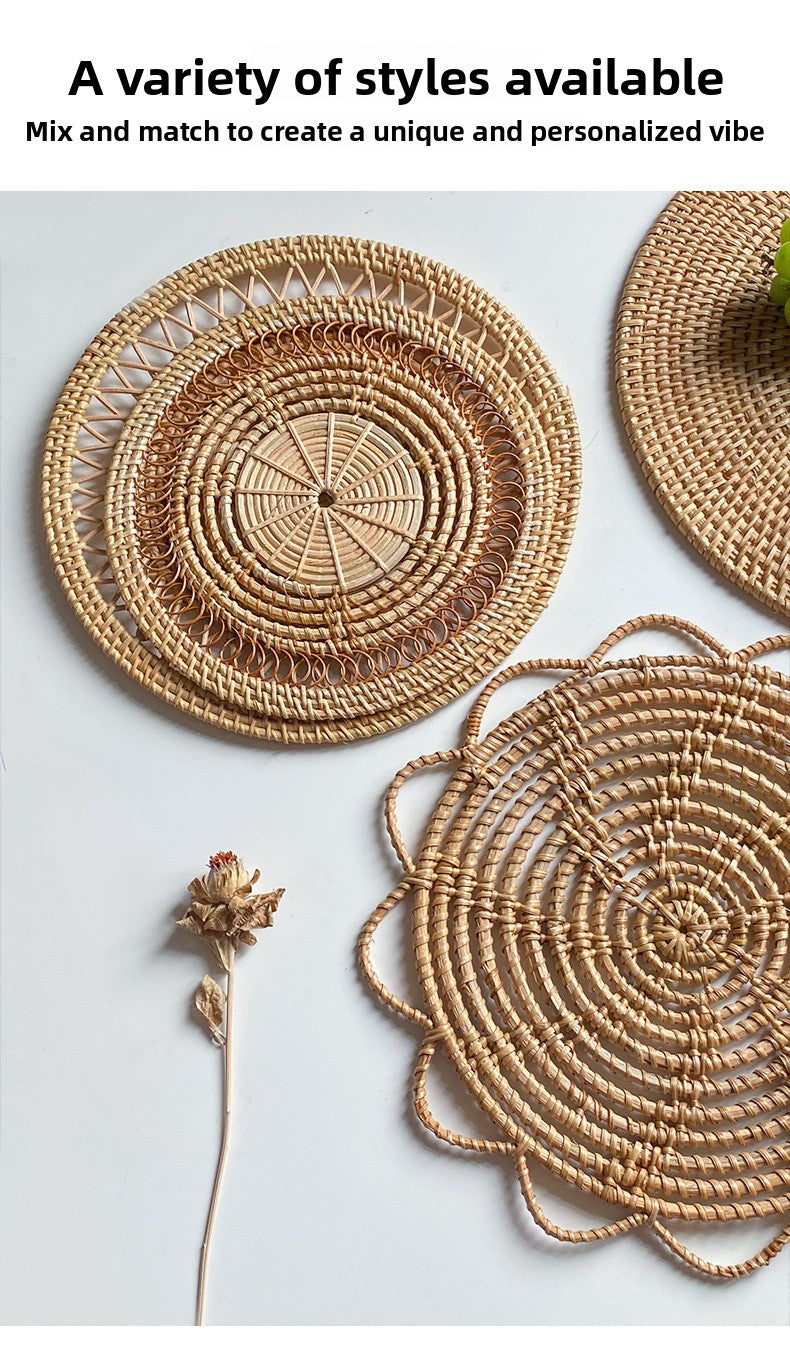 Handwoven Rattan Round Wall Decor