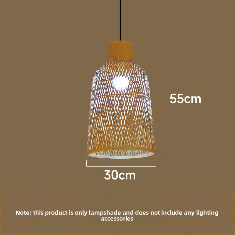 Handwoven Bamboo Egg-Shaped Pendant Lampshade