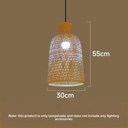 Handwoven Bamboo Egg-Shaped Pendant Lampshade