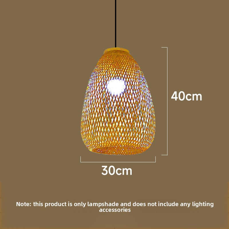 Handwoven Bamboo Egg-Shaped Pendant Lampshade